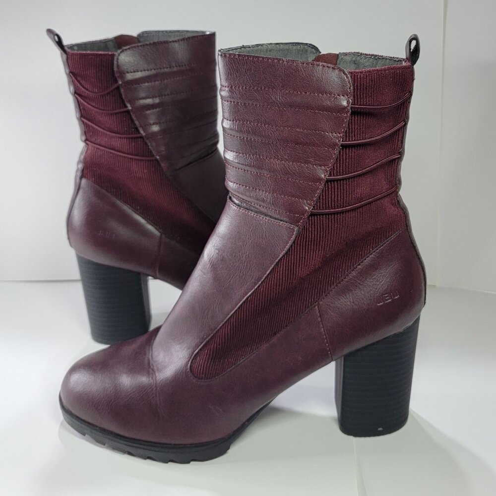 JBU by Jambu "Violet" Ankle Boots, Size 10, with Block Heel, in color Wine